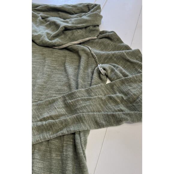 FP Free People Beach Sweater Cowl Neck Cocoon Two Body M Green Heather - Picture 2 of 6